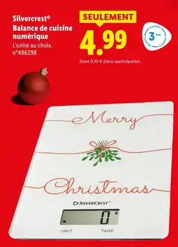 Lidl SILVERCREST Balance de cuisine numérique offre