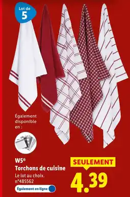 Lidl W5 Torchons de cuisine offre
