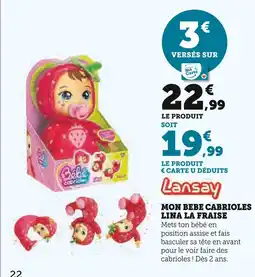 Super U LANSAY Mon Bébé Cabrioles Lina La Fraise offre