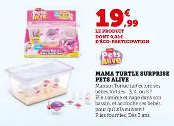 Super U PETS ALIVE Mama Turtle Surprise offre