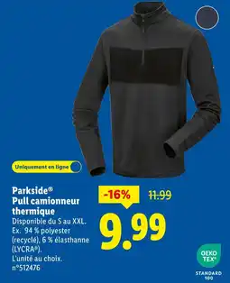 Lidl Parkside Pull camionneur thermique offre