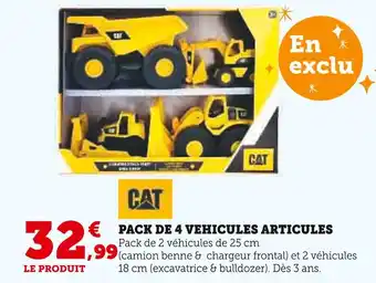 Super U CAT Pack de 4 véhicules articulés offre