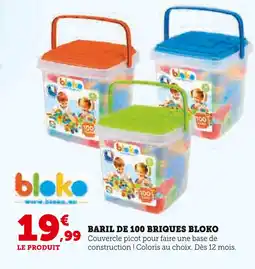 Super U BLOKO Baril de 100 briques offre
