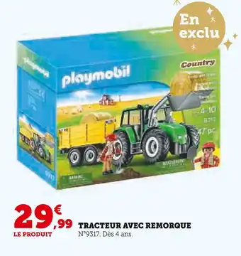 Super U PLAYMOBIL Tracteur avec remorque offre