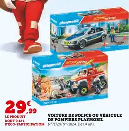 Super U Playmobil Voiture de police offre