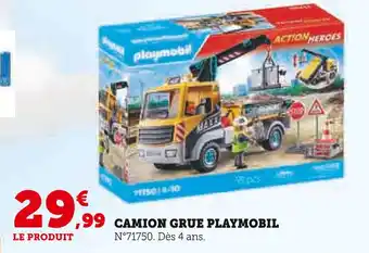 Super U Playmobil Camion Grue offre