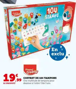 Super U MAPED CREATIV Coffret de 104 tampons offre