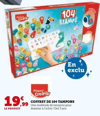 Super U MAPED CREATIV Coffret de 104 tampons offre