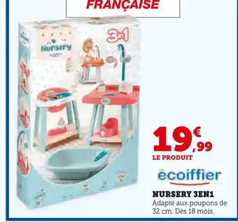Super U Ecoiffier Nursery 3 en 1 offre