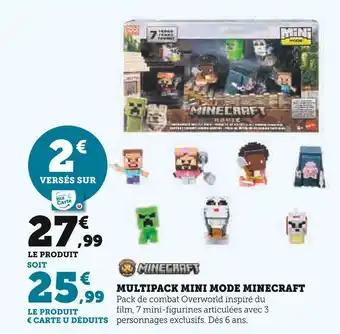 Super U MINECRAFT Multipack Mini Mode offre
