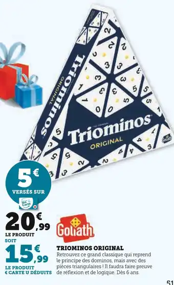 Super U GOLIATH Triominos Original offre