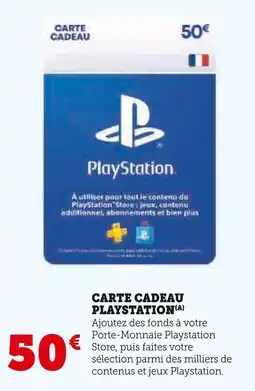 Super U PLAYSTATION Carte Cadeau offre