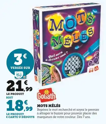 Super U Goliath Mots Mêlés offre