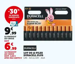 Super U DURACELL PLUS Lot de 12 piles offre