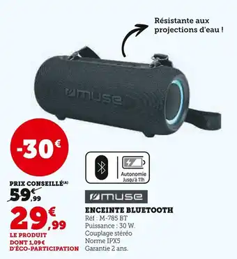 Super U MUSE Enceinte Bluetooth offre
