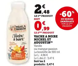 Super U MICHEL ET AUGUSTIN Vache à boire Vanille offre
