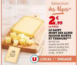 Super U MAISON MONTS ET TERROIRS Le Saint Mont des Alpes offre