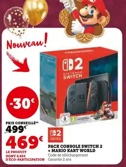 Super U SWITCH 2 Pack Console Switch 2 + Mario Kart World offre