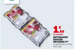 Super U U Betteraves rouges entières offre