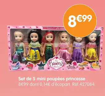 b&m Set de 5 mini poupées princesse offre