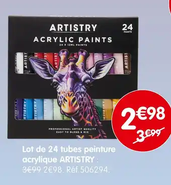 b&m ARTISTRY Lot de 24 tubes peinture acrylique offre
