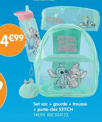 b&m STITCH Set sac + gourde + trousse + porte-clés offre