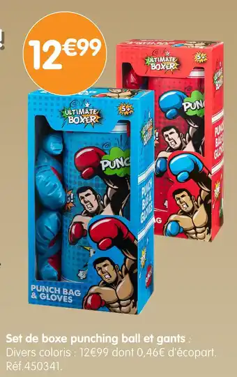 b&m Set de boxe punching ball et gants offre