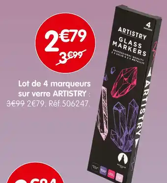 b&m ARTISTRY Lot de 4 marqueurs sur verre offre
