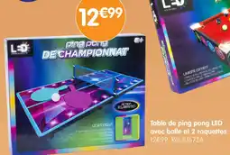 b&m LED Table de ping pong avec balle et 2 raquettes offre