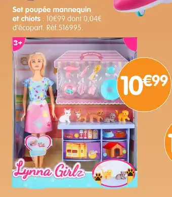 b&m LYNNA GIRLZ Set poupée mannequin et chiots offre