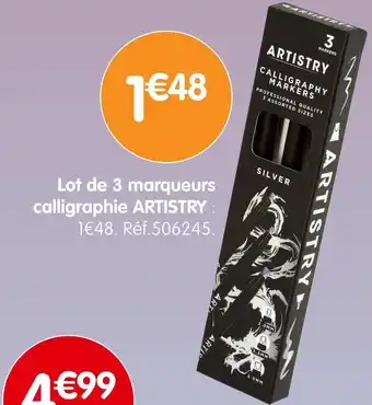 b&m ARTISTRY Lot de 3 marqueurs calligraphie offre