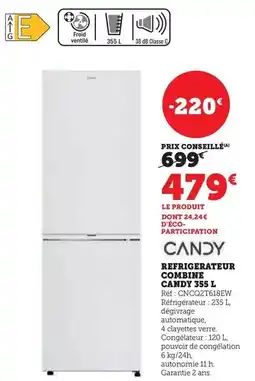 Hyper U Candy - refrigerateur combine 355l offre