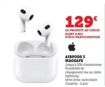 Hyper U Apple - airpods 3 magsafe offre