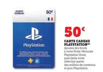 Hyper U Carte cadeau playstation offre