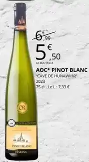 E.Leclerc Cave de hunawihr - aoc pinot blanc offre