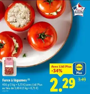 Lidl L'etal du boucher - farce à légumes offre