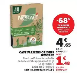 U Express Nescafé - cafe farmers origins offre