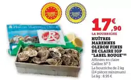 U Express Huîtres marennes oleron fines de claire igp label rouge offre