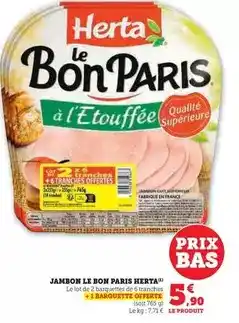 U Express Herta - jambon le bon paris offre