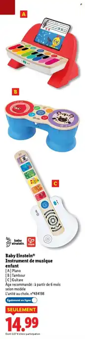 Lidl Baby einstein instrument de musique enfant offre