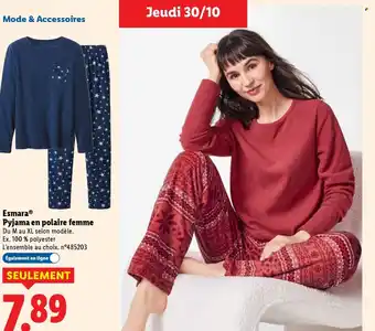 Lidl Esmara pyjama en polaire femme offre