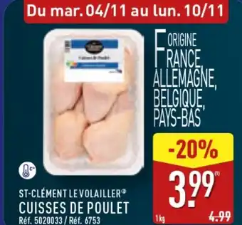 ALDI St-clément le volailler cuisses de poulet offre