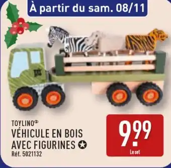 ALDI Véhicule en bois avec figurines offre