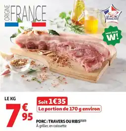 Auchan Porc travers ou ribs offre