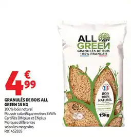 Auchan Granulés de bois all green offre