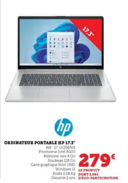 Super U Ordinateur portable hp 17.3 offre