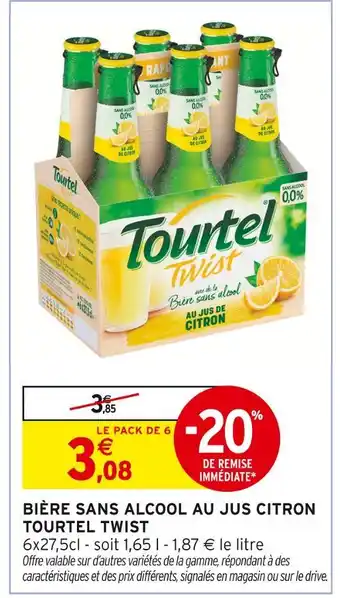 Intermarché Express TOURTEL TWIST Bière sans alcool au jus citron offre