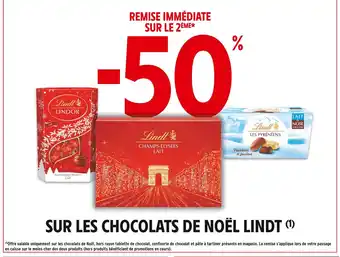 Intermarché Express LINDT -50% remise immédiate sur le 2ème sur les chocolats de Noël LINDT offre