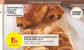 Intermarché Express Assortiment de viennoiseries pur beurre x4 offre