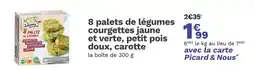 Picard PICARD 8 palets de légumes courgettes jaune et verte, petit pois doux, carotte offre